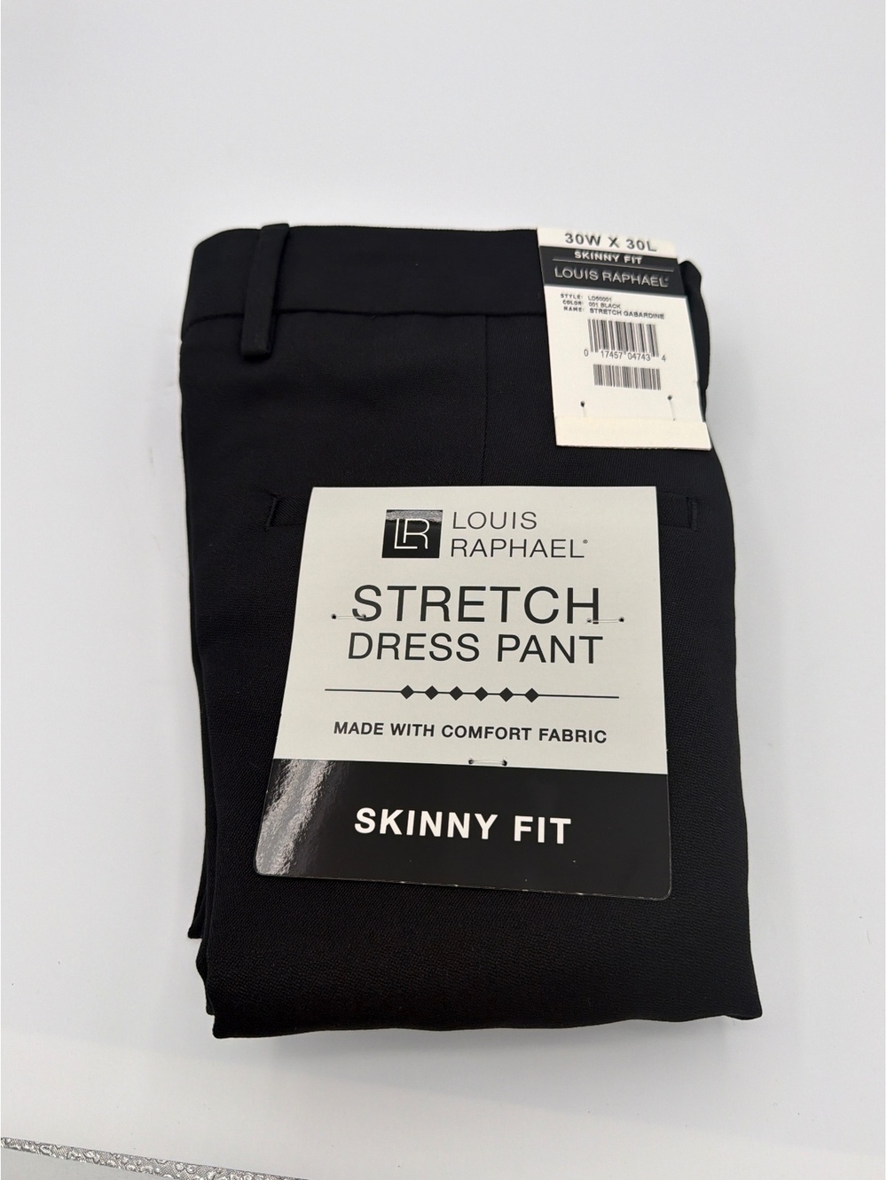 Louis Raphael Stretch Skinny Fit Dress Pants Black 30W x 30L